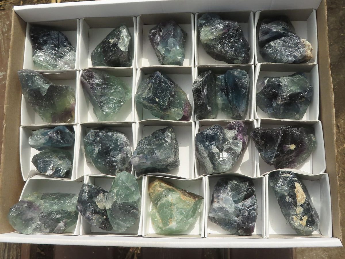 Natural Watermelon Fluorite Cobbed Specimens x 24 From Uis, Namibia - TopRock
