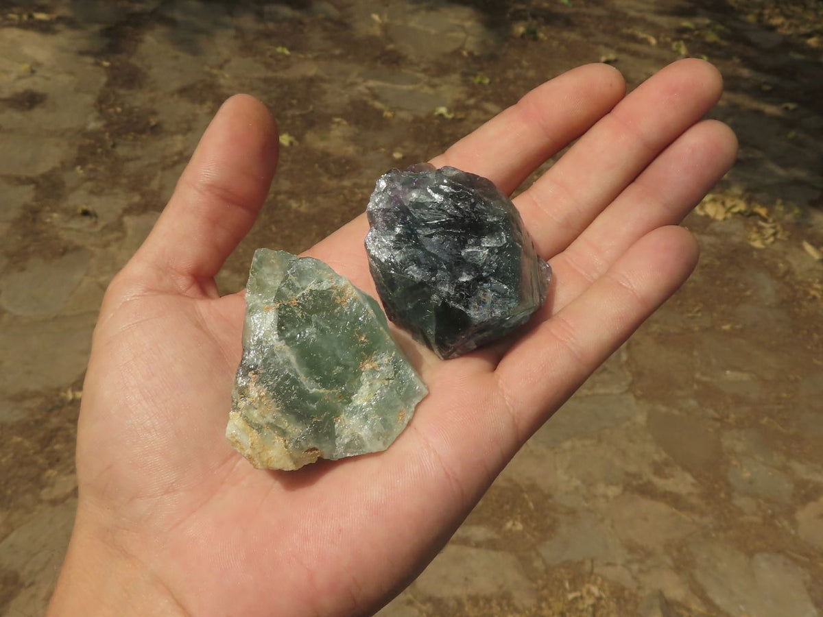 Natural Watermelon Fluorite Cobbed Specimens x 24 From Uis, Namibia - TopRock