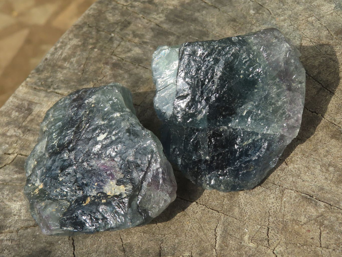 Natural Watermelon Fluorite Cobbed Specimens x 24 From Uis, Namibia - TopRock