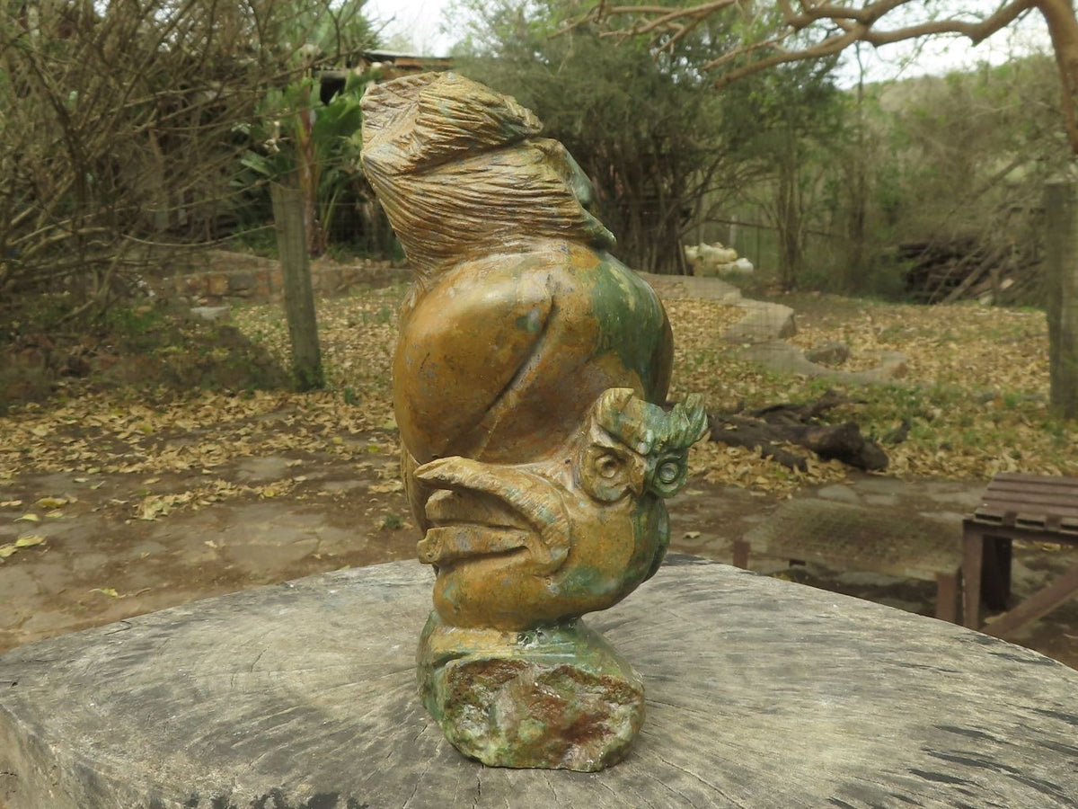 Polished Large Green Verdite Owl Carving x 1 From Zimbabwe - TopRock