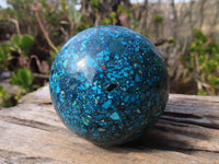 Polished Conglomerate Chrysocolla Spheres  x 2 From Congo - Toprock Gemstones and Minerals