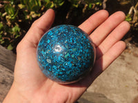 Polished Conglomerate Chrysocolla Spheres  x 2 From Congo - Toprock Gemstones and Minerals