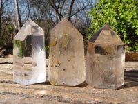 Polished Clear & Smokey Quartz Points  x 6 From Madagascar - Toprock Gemstones and Minerals