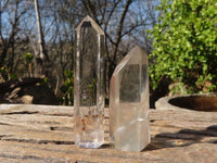 Polished Clear & Smokey Quartz Points  x 6 From Madagascar - Toprock Gemstones and Minerals