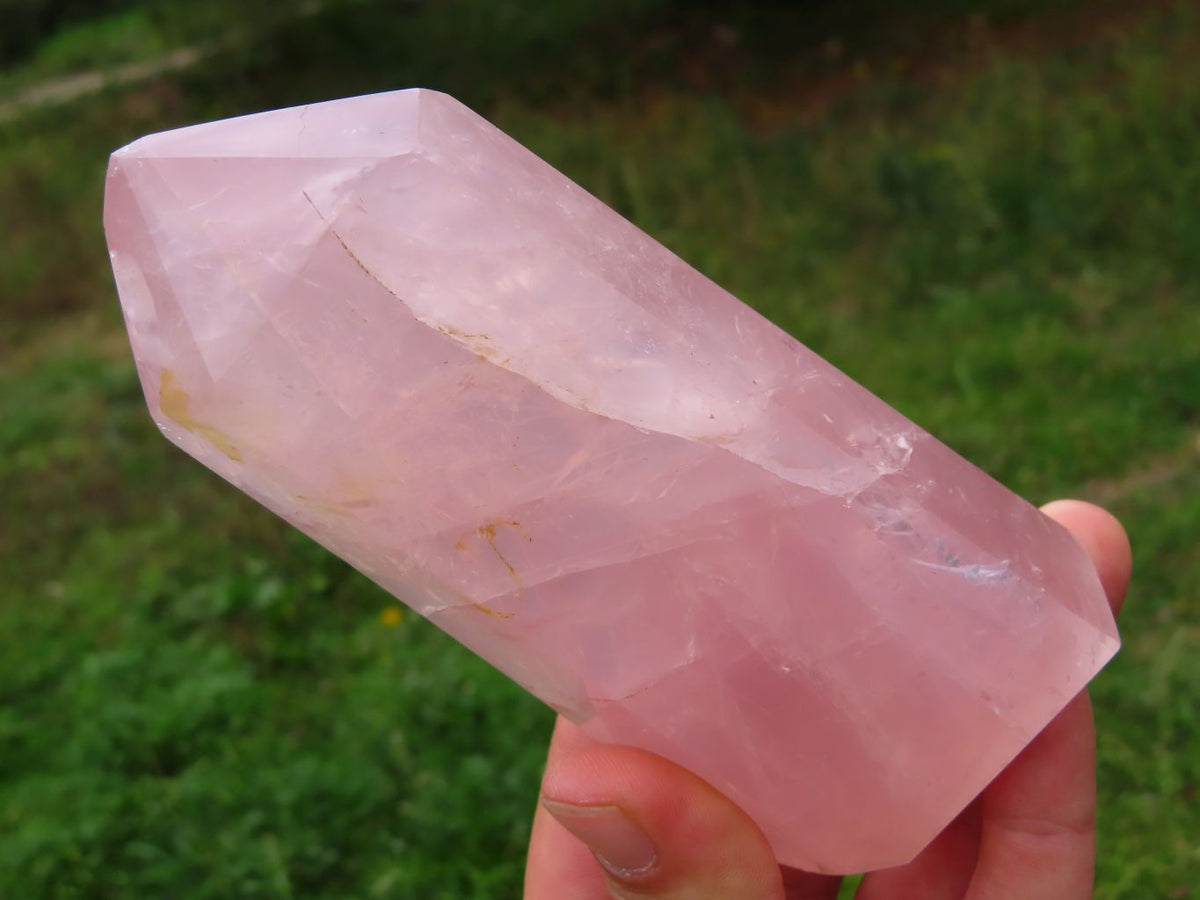 Polished Rose Quartz Crystal Points x 3 From Madagascar - TopRock