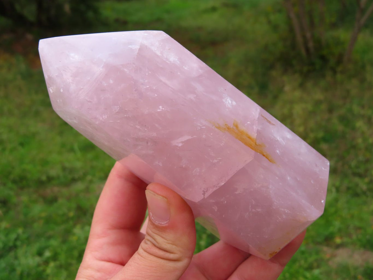 Polished Rose Quartz Crystal Points x 3 From Madagascar - TopRock