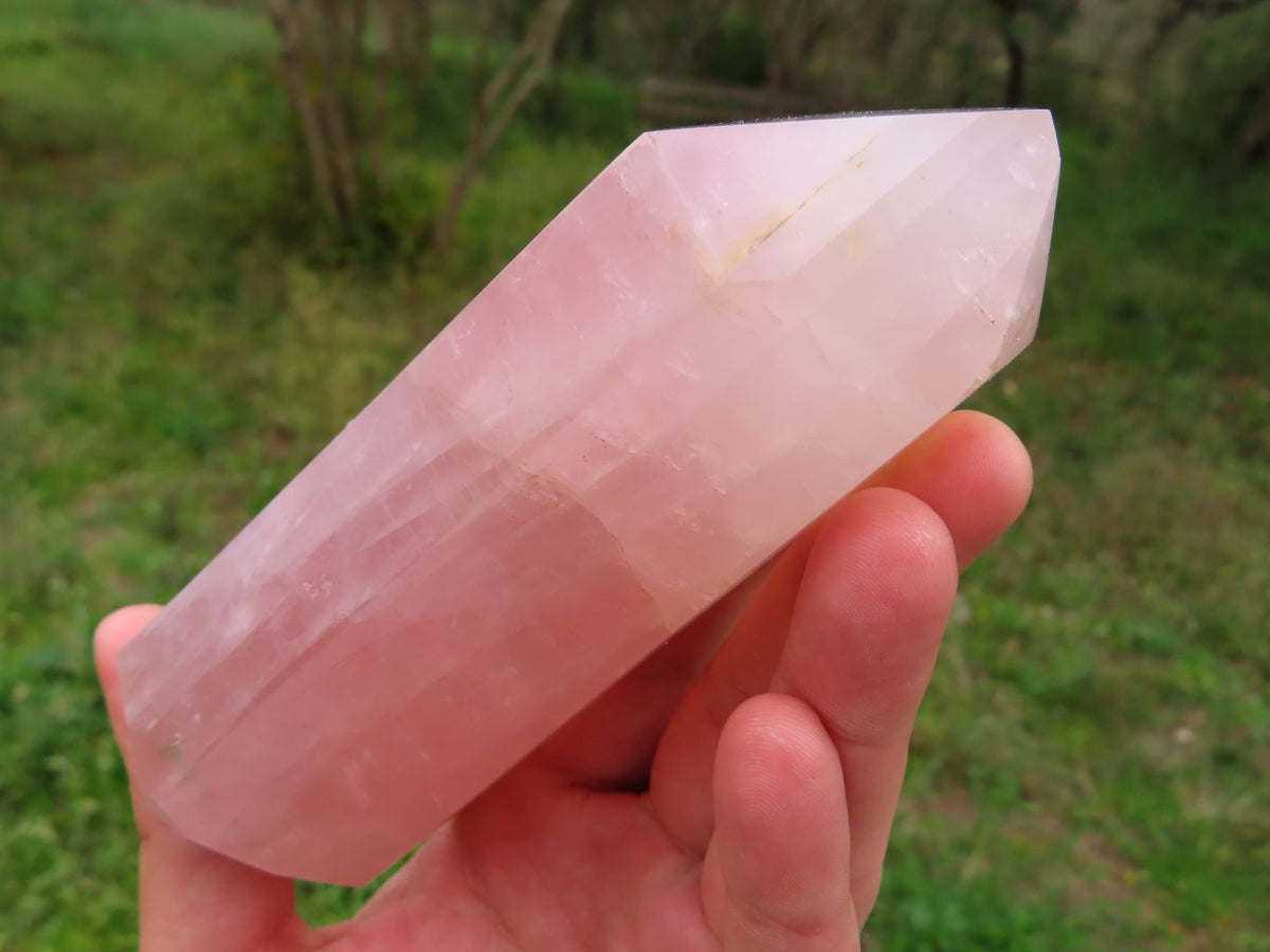 Polished Rose Quartz Crystal Points x 3 From Madagascar - TopRock