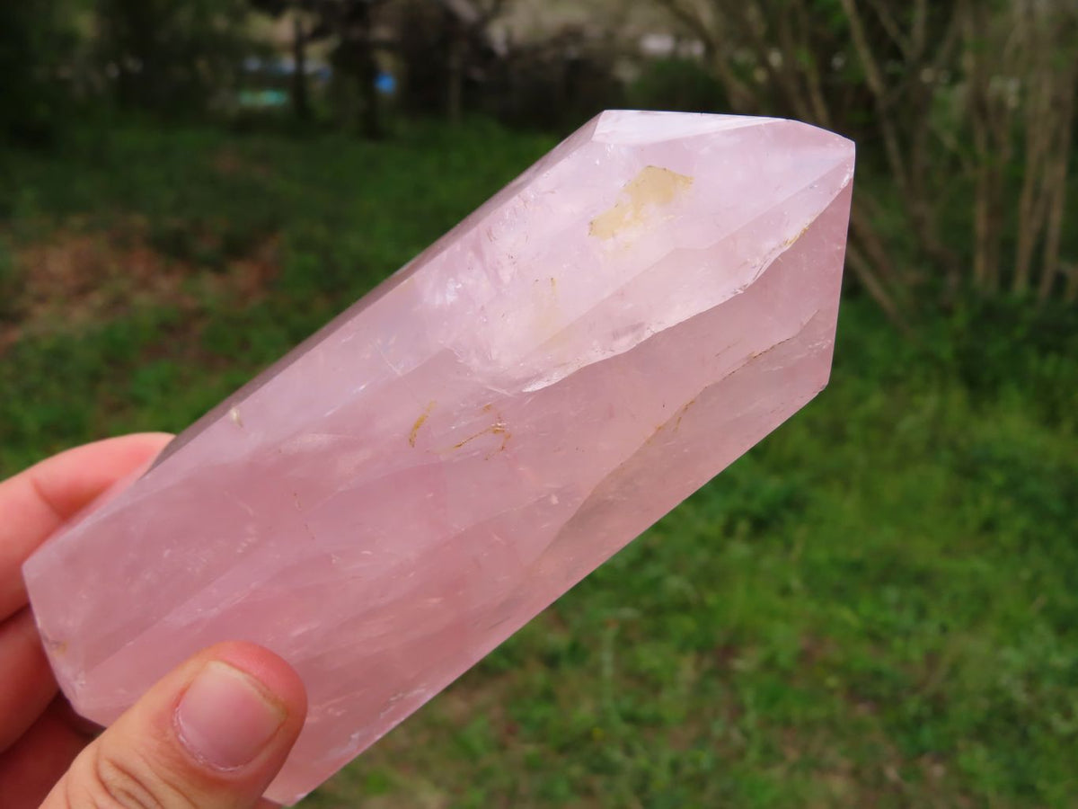 Polished Rose Quartz Crystal Points x 3 From Madagascar - TopRock