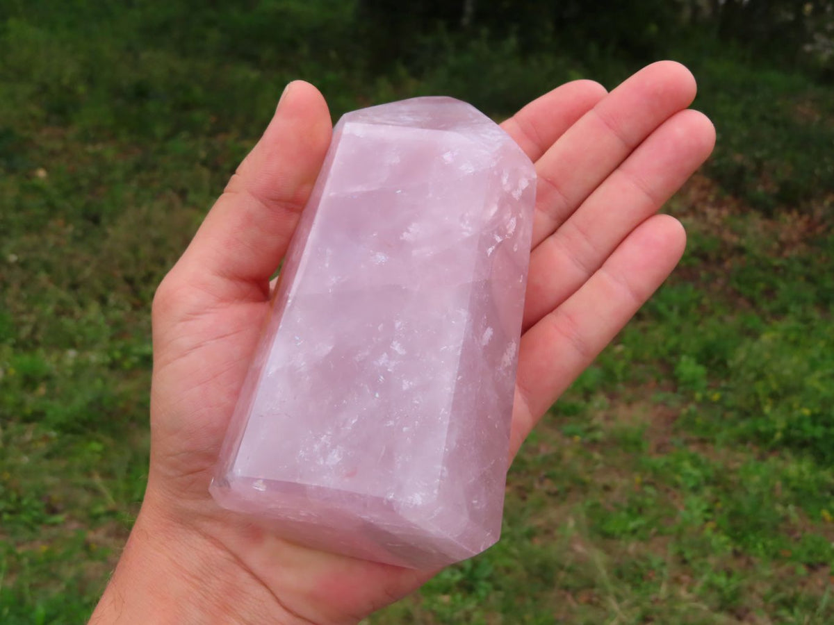 Polished Rose Quartz Crystal Points x 3 From Madagascar - TopRock