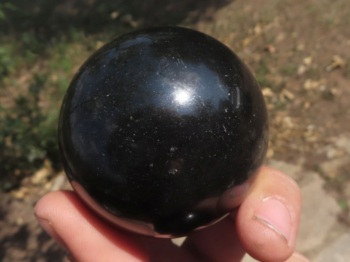 Polished Small Heat Stable Black Basalt Spheres x 5 From Madagascar - TopRock
