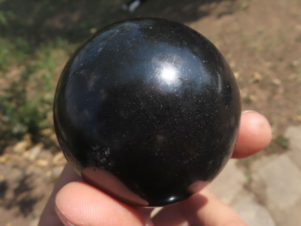 Polished Small Heat Stable Black Basalt Spheres x 5 From Madagascar - TopRock