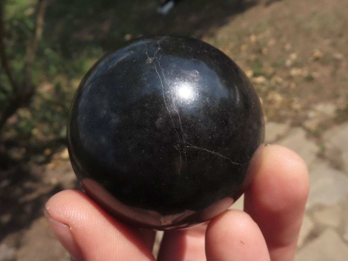 Polished Small Heat Stable Black Basalt Spheres x 5 From Madagascar - TopRock