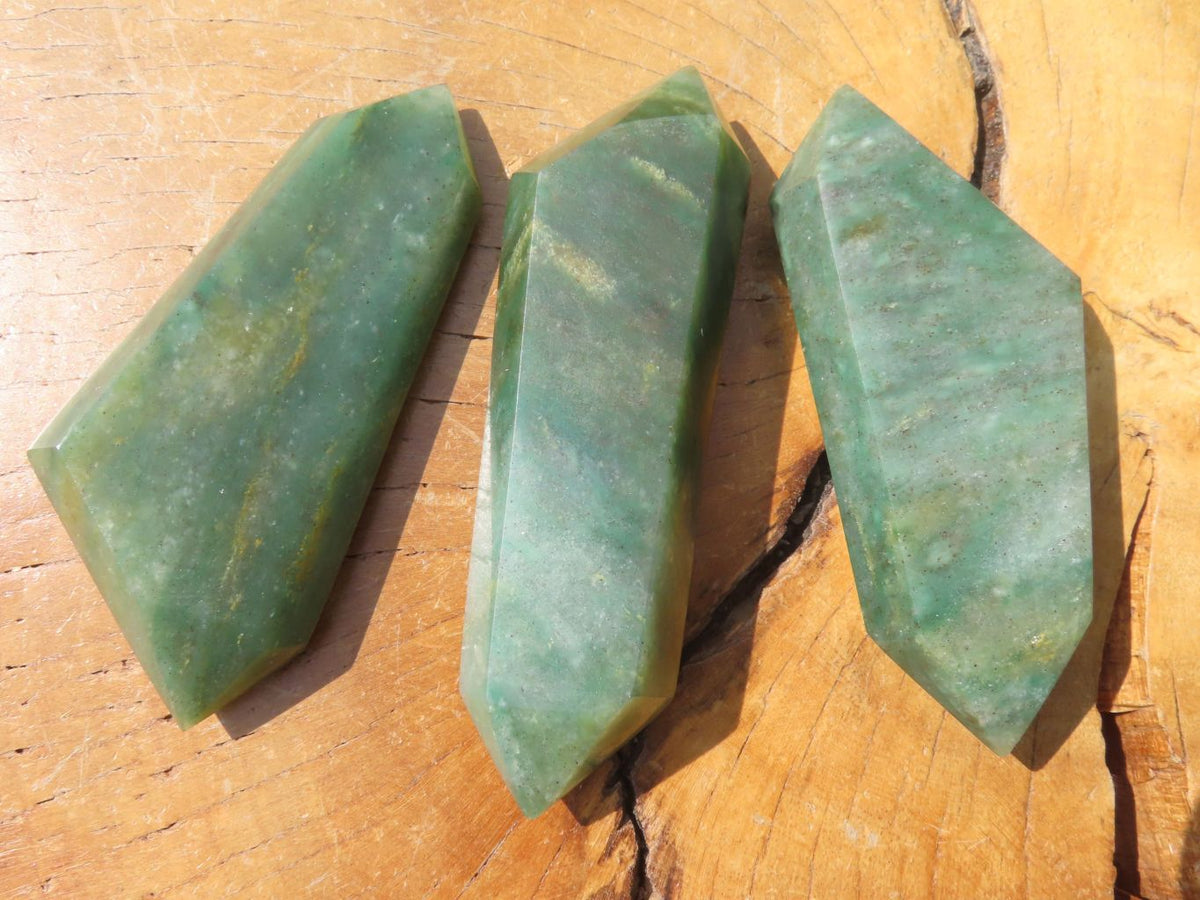 Polished Double Terminated Aventurine Crystals x 12 From Zimbabwe - TopRock