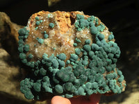 Natural Rare Ball Malachite On Drusy Quartz & Dolomite Matrix  x 1 From Congo - Toprock Gemstones and Minerals