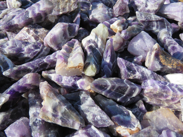 Natural Rough Selected Chevron Amethyst Pieces - sold per 1 kg from Zambia - TopRock
