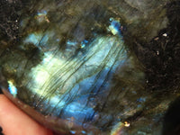 Polished  Puffy Labradorite Gemstone Hearts  x 2 From Tulear, Madagascar - Toprock Gemstones and Minerals