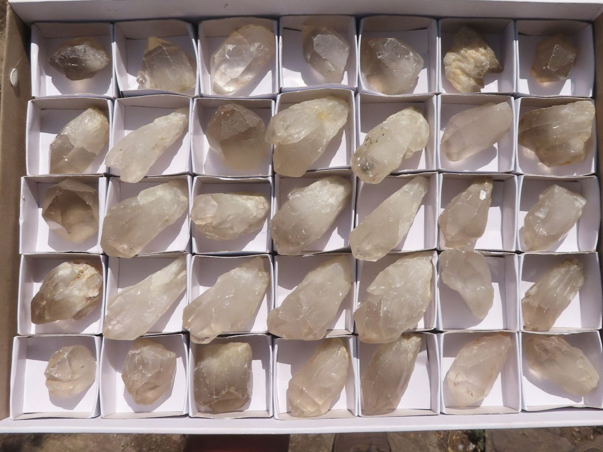 Natural Single Smokey Quartz Crystals x 35 From Zimbabwe - TopRock