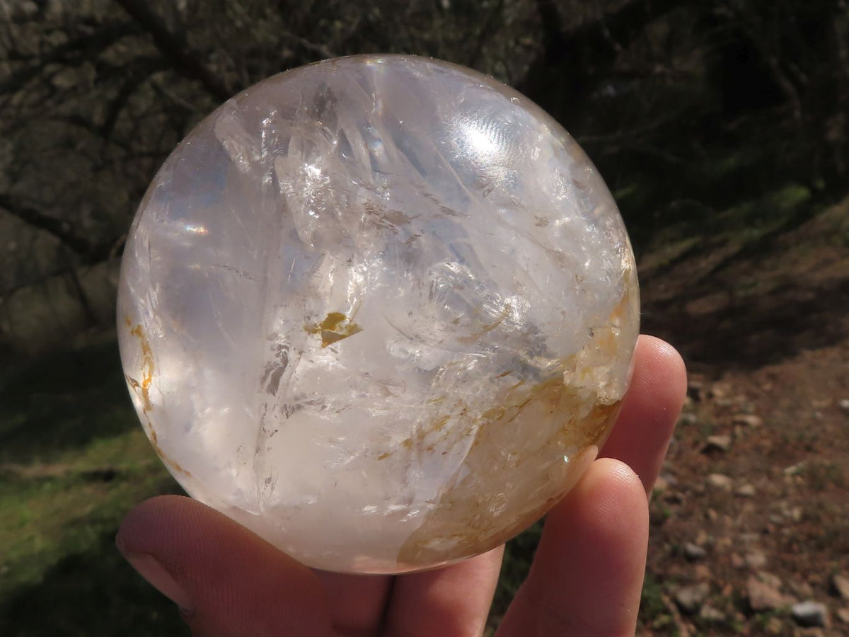 Polished Quartz Crystal Balls / Spheres With Reflective Rainbow Veils x 2 From Madagascar - TopRock