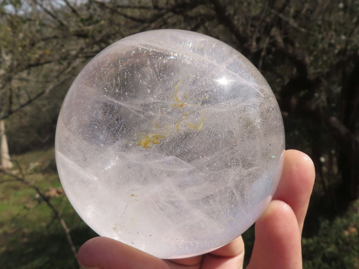 Polished Quartz Crystal Balls / Spheres With Reflective Rainbow Veils x 2 From Madagascar - TopRock