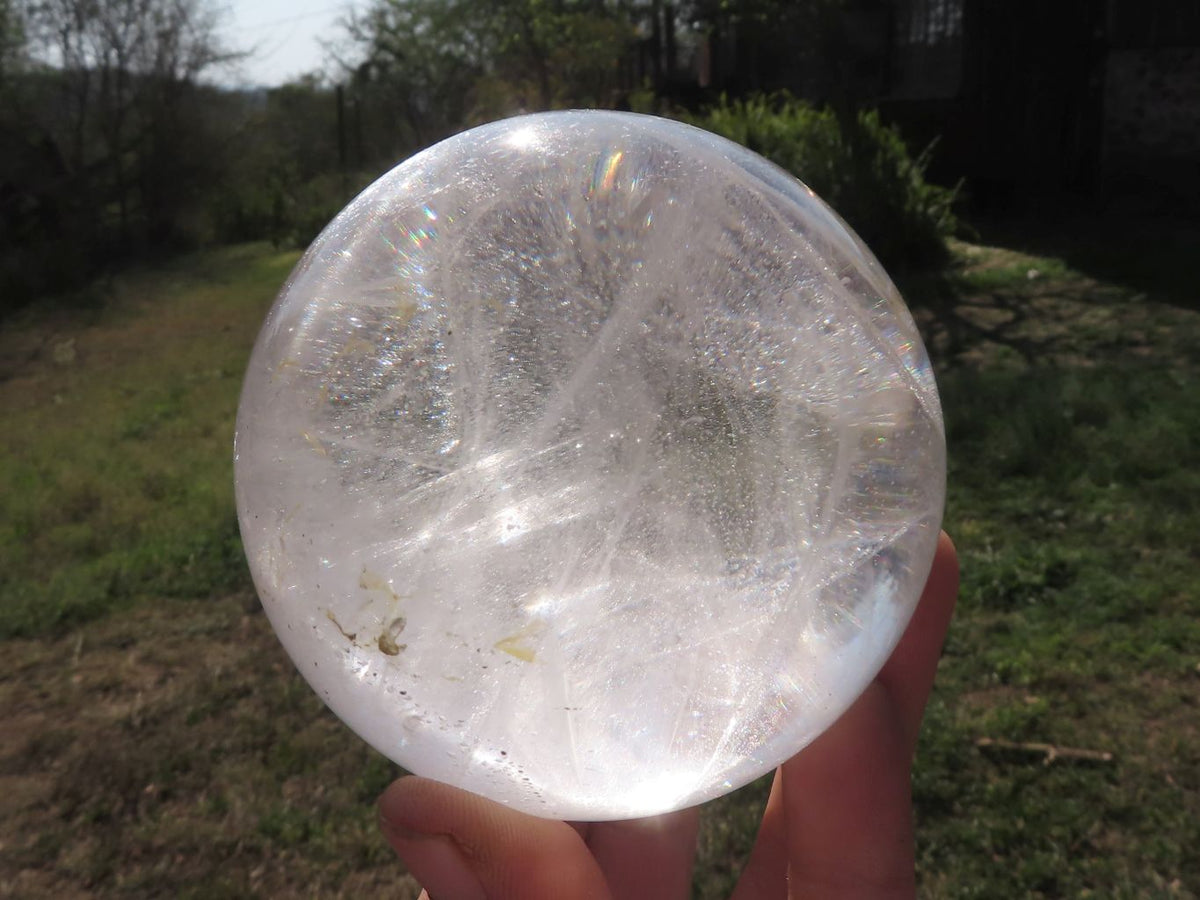 Polished Quartz Crystal Balls / Spheres With Reflective Rainbow Veils x 2 From Madagascar - TopRock