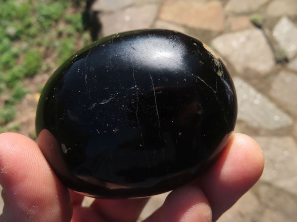 Polished Black Tourmaline Gallets & Free Forms x 6 From Madagascar - TopRock