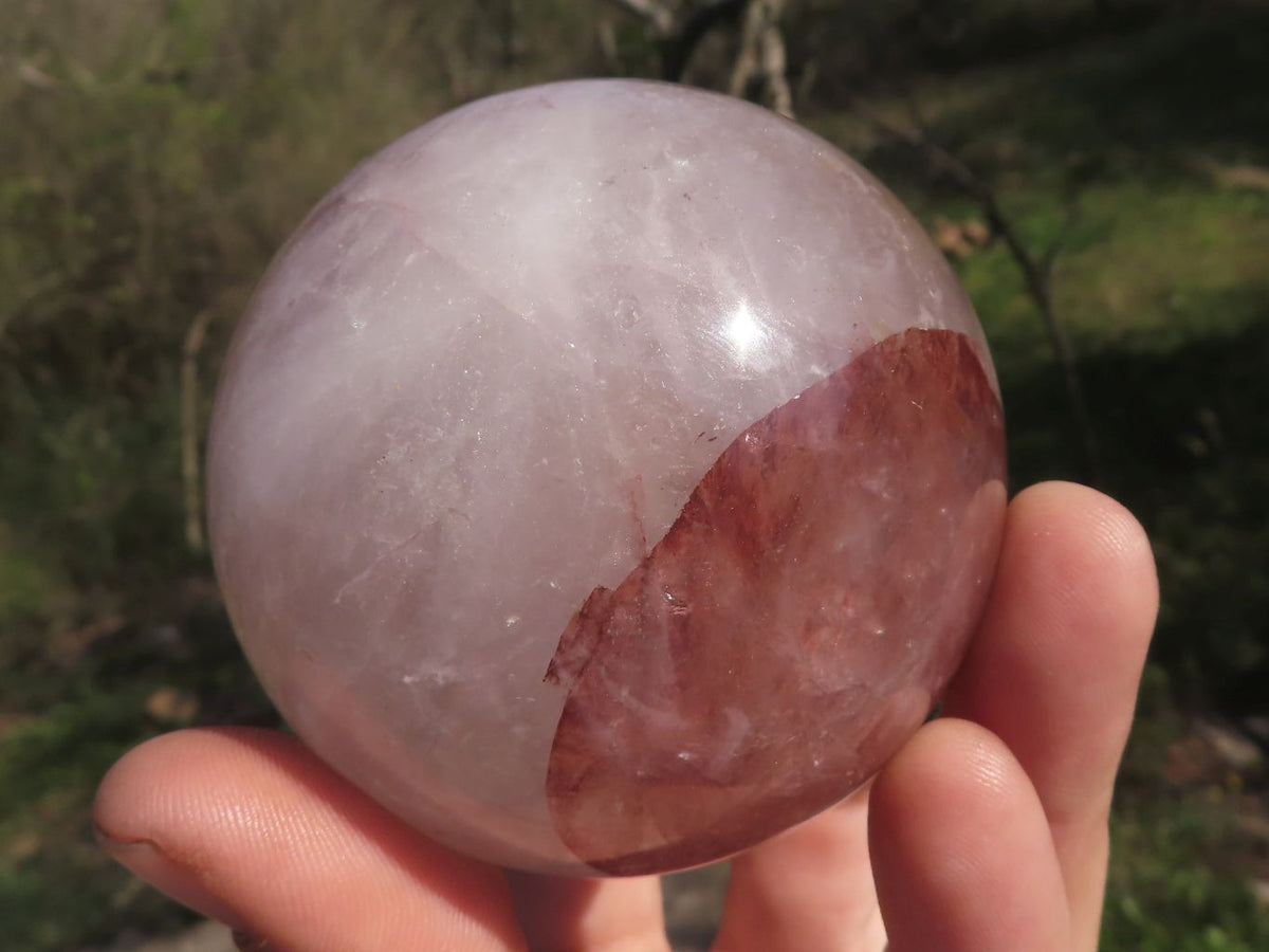 Polished Gemmy Red Hematoid "Fire" Quartz Spheres x 4 From Madagascar - TopRock