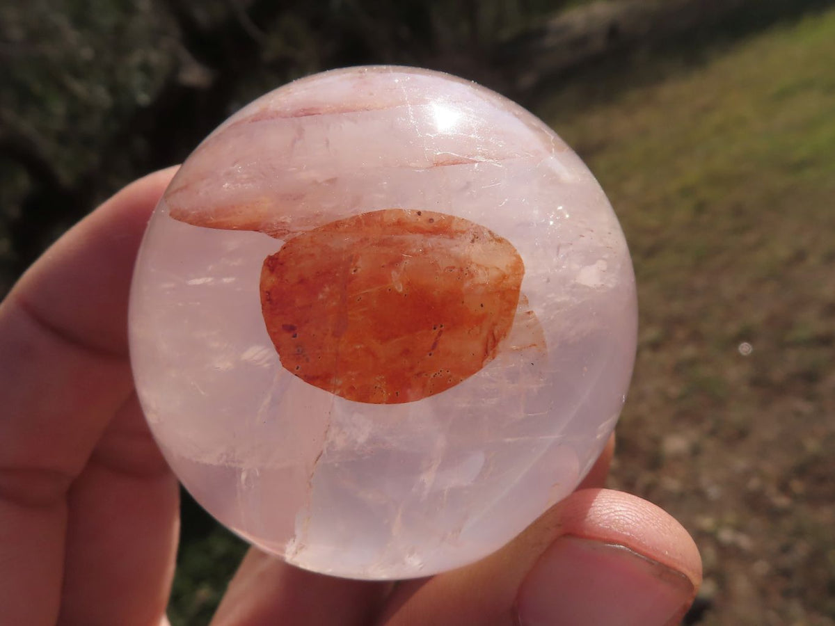 Polished Gemmy Red Hematoid "Fire" Quartz Spheres x 4 From Madagascar - TopRock