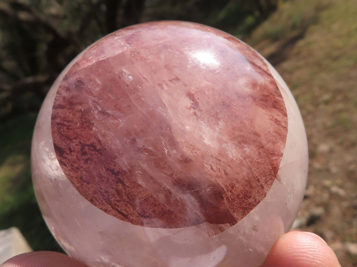 Polished Gemmy Red Hematoid "Fire" Quartz Spheres x 4 From Madagascar - TopRock