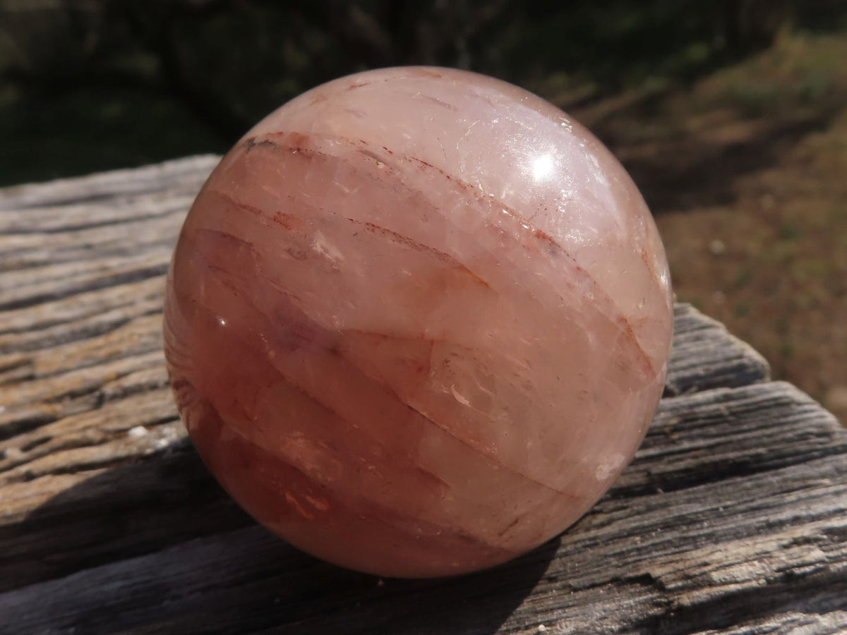 Polished Gemmy Red Hematoid "Fire" Quartz Spheres x 4 From Madagascar - TopRock