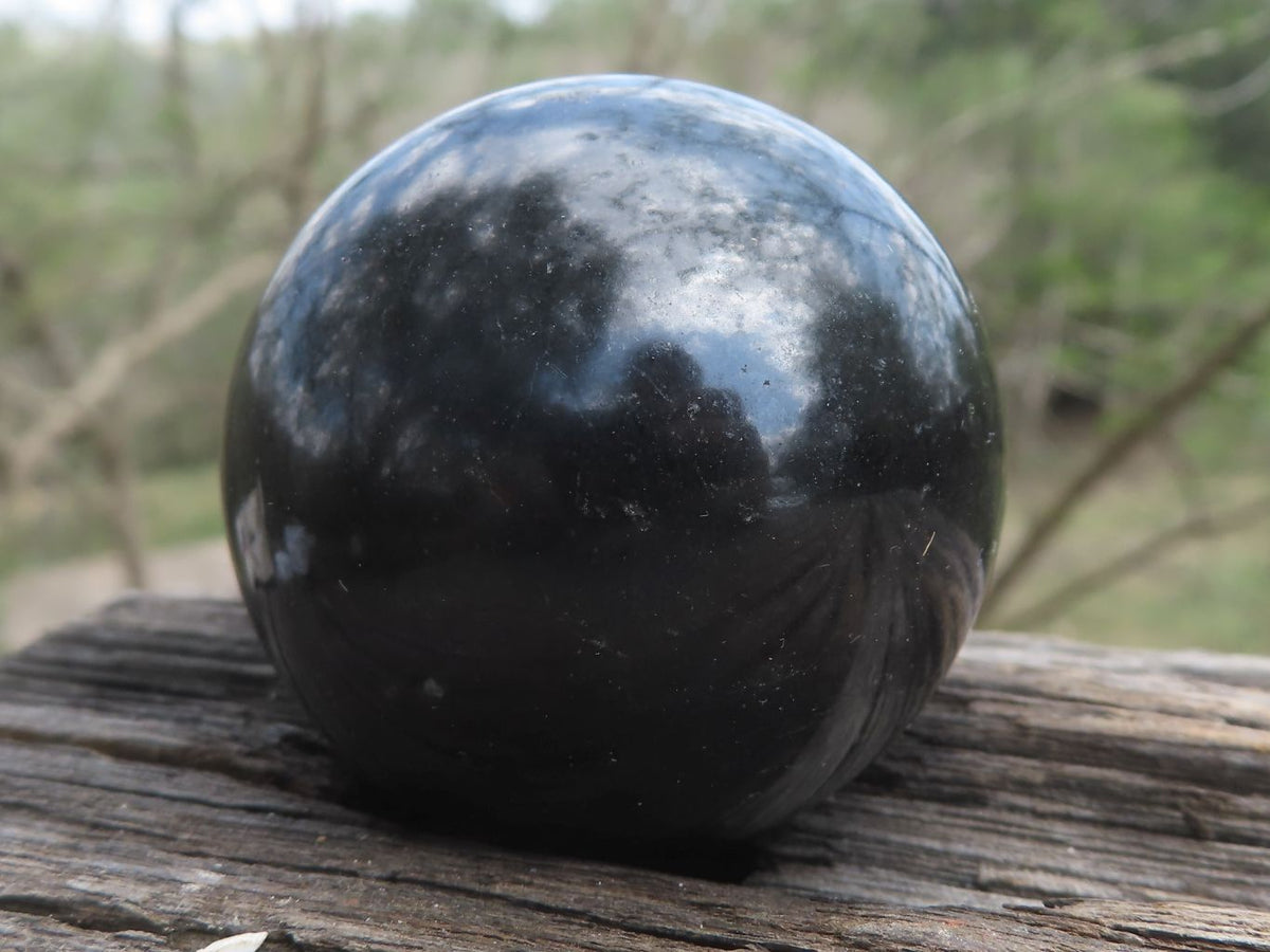 Polished Black Basalt Spheres (Heat Stable for therapy) x 12 From Madagascar - TopRock