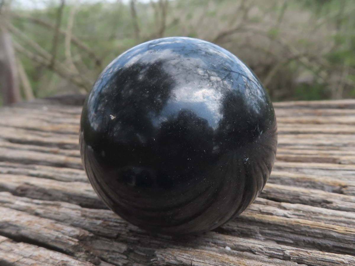 Polished Black Basalt Spheres (Heat Stable for therapy) x 12 From Madagascar - TopRock