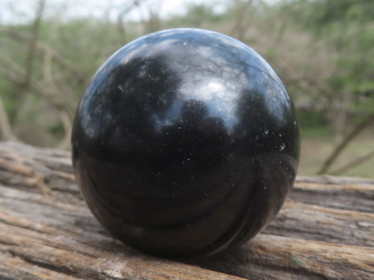 Polished Black Basalt Spheres (Heat Stable for therapy) x 12 From Madagascar - TopRock