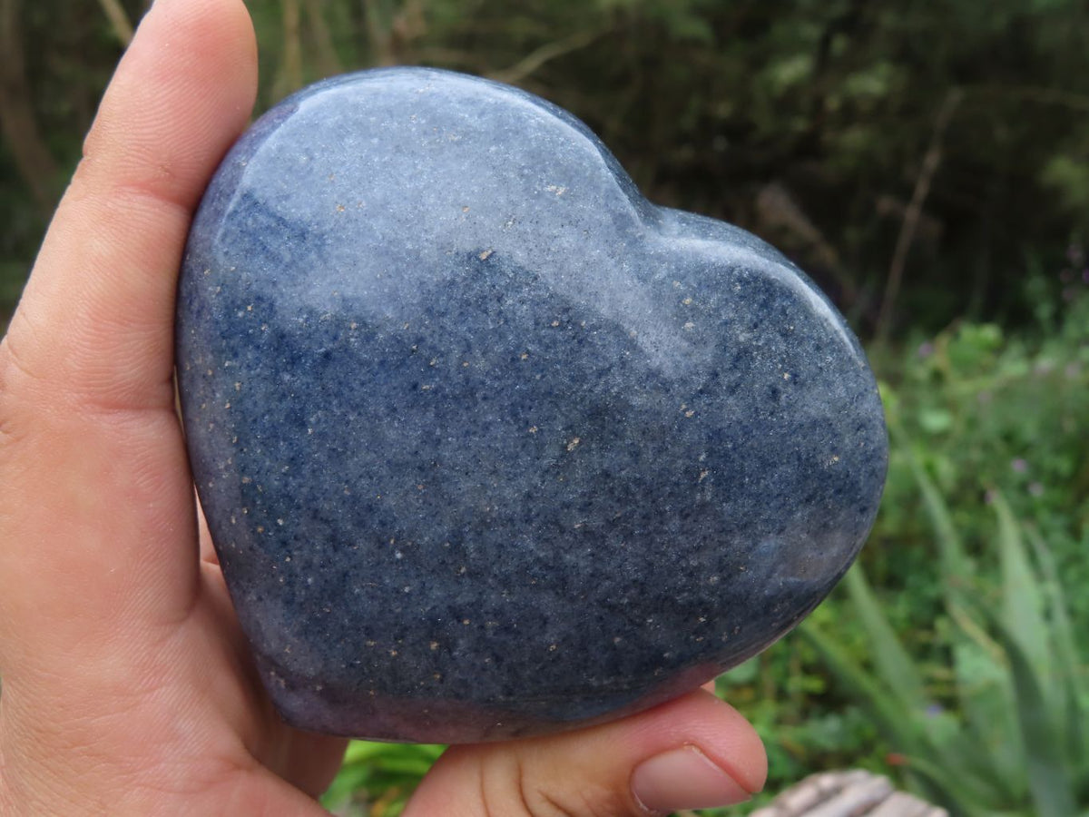 Polished Lazulite (Magnesium, Iron, and Aluminium Phosphate) Hearts x 4 From Ambatofinandrahana, Madagascar - TopRock