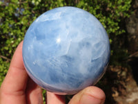 Polished Blue Calcite Spheres x 2 From Ihadilalana, Madagascar - Toprock Gemstones and Minerals