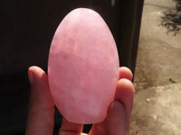 Polished Gemmy Pink Rose Quartz Standing Free Forms x 3 From Madagascar - Toprock Gemstones and Minerals