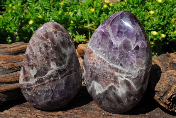Polished Dream Amethyst Standing Free Forms x 2 From Madagascar - TopRock