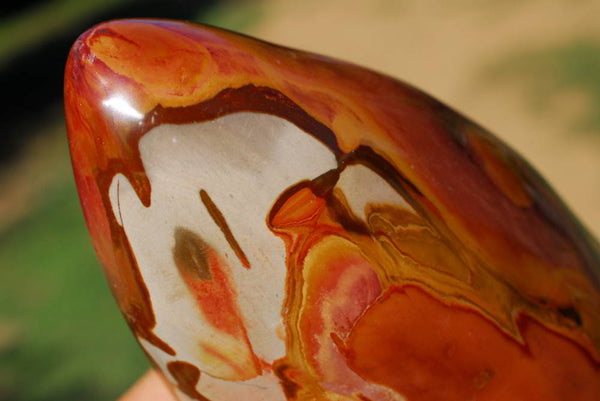 Polished Polychrome Jasper Standing Free Forms x 3 From North West Coast, Madagascar - TopRock