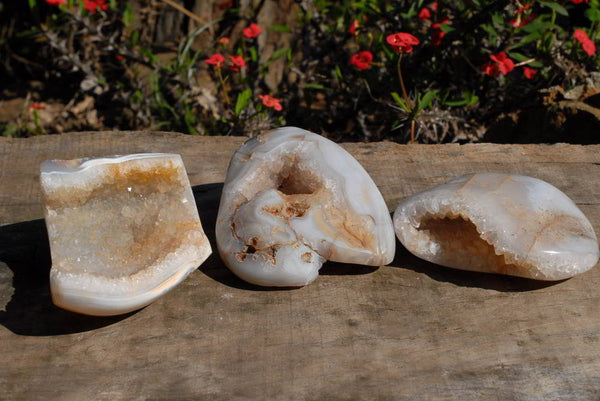 Polished Agate Geodes  x 3 From Madagascar - TopRock