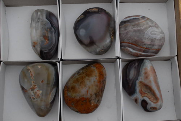 Polished Red Sashe River Agate Gallets x 6 From Zimbabwe - TopRock