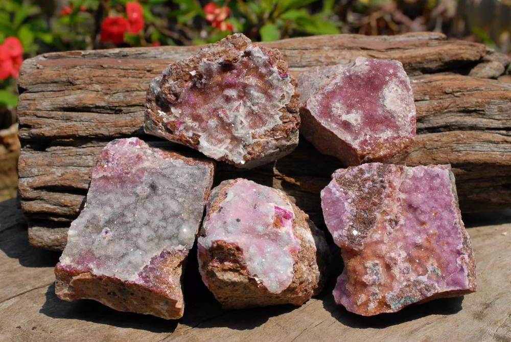 Natural Drusy Coated Salrose Cobaltion Dolomite Specimens x 12 From Kakanda, Congo - TopRock