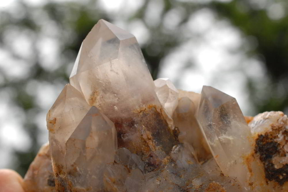 Natural Hematoid Quartz Clusters x 2 With Shaped Bases x 3 From Karoi, Zimbabwe - TopRock