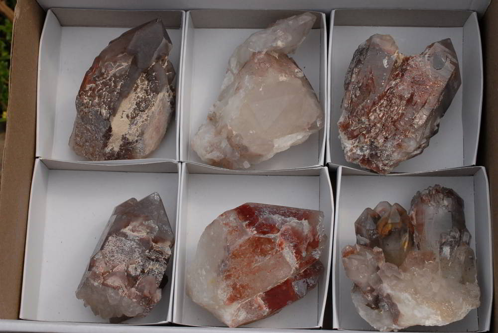 Natural Red Hematoid Quartz Clusters x 6 From Karoi, Zimbabwe - TopRock