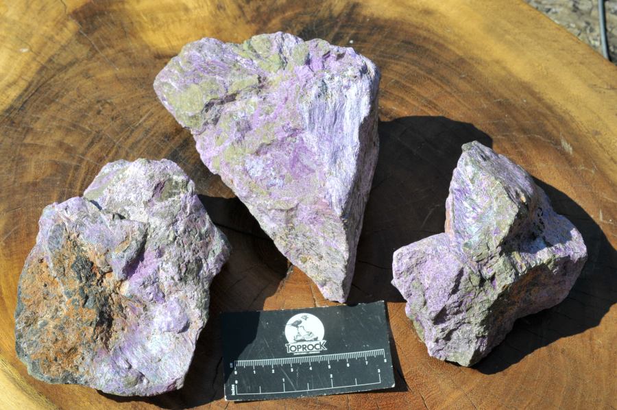 Natural Rare Stichtite & Green Serpentine Specimens x 3 From Barberton, South Africa - TopRock