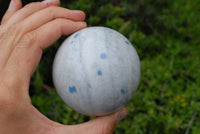 Polished Blue Spotted Spinel Hearts & Spheres x 4 From Madagascar - TopRock