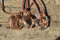 Polished Mixed Jewellery Free Forms With Copper Art Wire Pendants x 7 From Southern Africa - TopRock