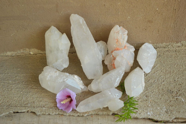 Natural Double Terminated Quartz Crystals x 8 From Madagascar - TopRock