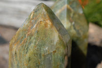Polished Banded Green Fuchsite Crystal Points x 3 From Madagascar - TopRock