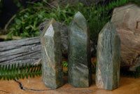 Polished Banded Green Fuchsite Crystal Points x 3 From Madagascar - TopRock