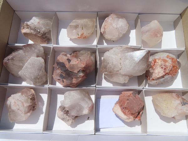 Natural Large Smokey & Hematoid Quartz Crystals x 12 From Ambositra, Madagascar - TopRock