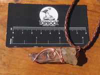 Natural Smokey Quartz Crystals with Copper Art Wire Wrap Pendant with Thong - Sold per piece - From Zimbabwe - TopRock